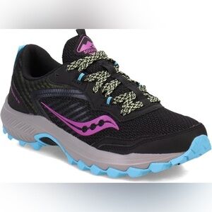 Saucony Women's Excursion TR15 Trail Running Shoes Size 8 Black/Raz/Lime